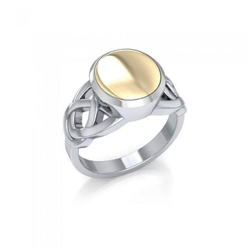 Danu Silver and Gold Accent Celtic Knotwork Ring MRI601 - Jewelry